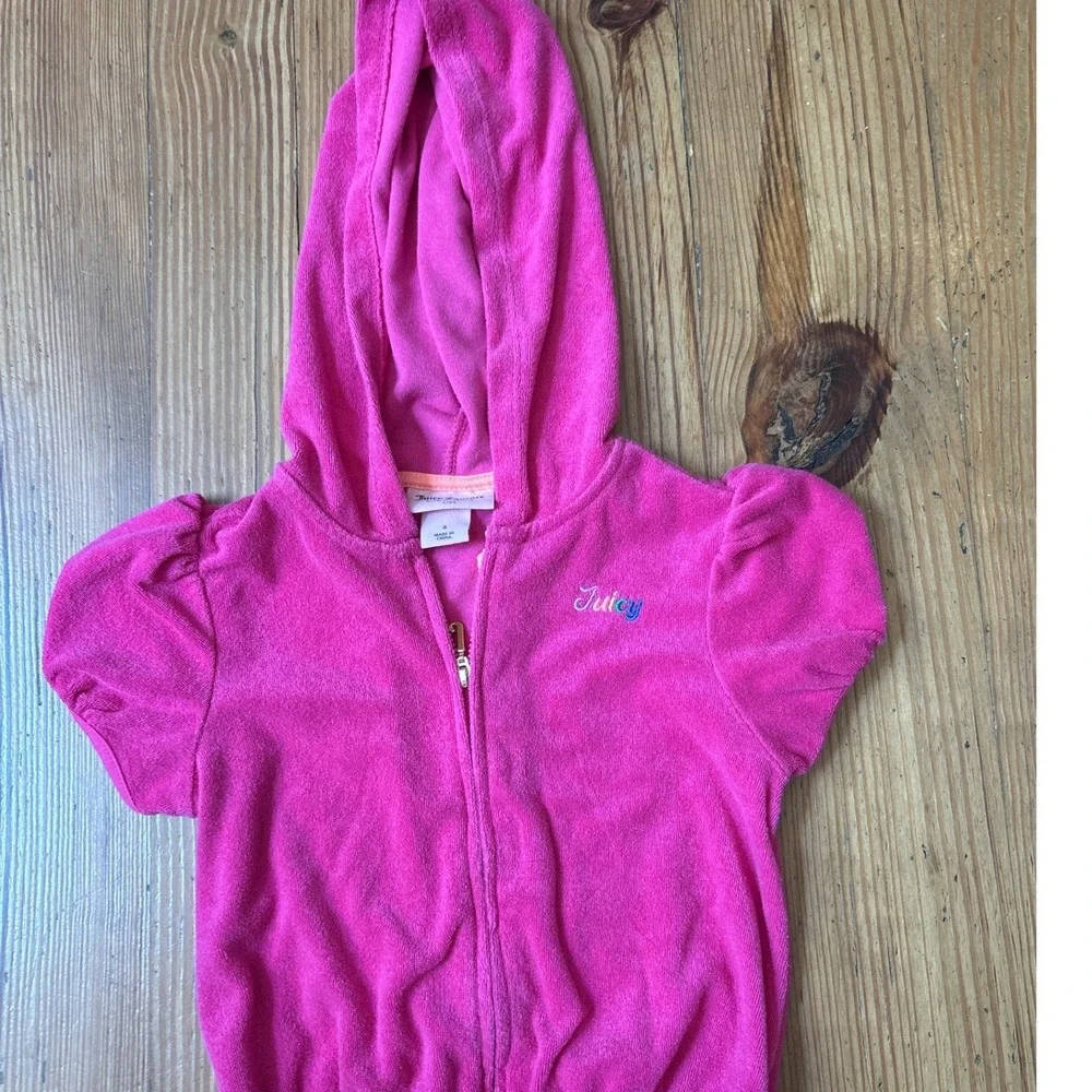 Juicy Couture Terry Cloth Romper Kids Pink Rainbow Y2K Style SIZE 6